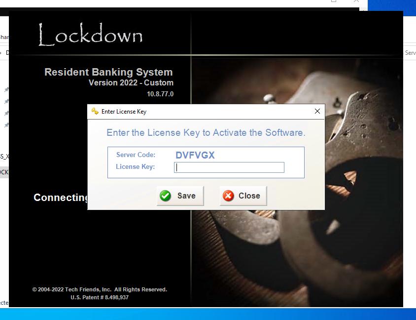 Key Required Screen